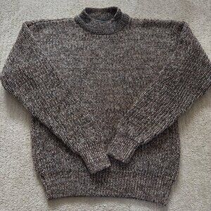 Vintage Saville Row Heathered Brown Knit Sweater Unisex Cozy 80s/90s Classic Vib